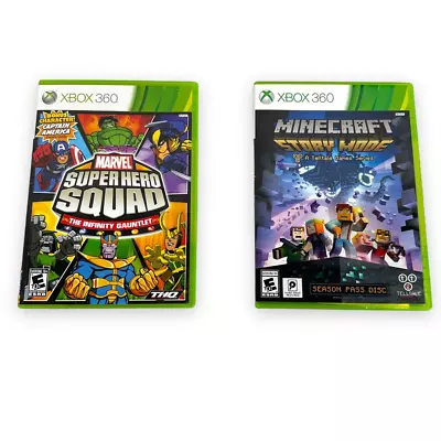 Xbox 360 Game Lot 2 Marvel Superhero Squad Gauntlet Minecraft Story Mode • $0.99