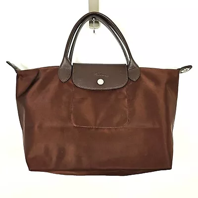 Longchamp Le Pliage Neo M Brown Nylon Shoulder Tote Bag Handbag • $90.95