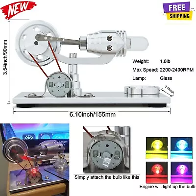 Hot Air Stirling Engine Electric Generator Science Steam Education Toy Kids Gift • $108.45