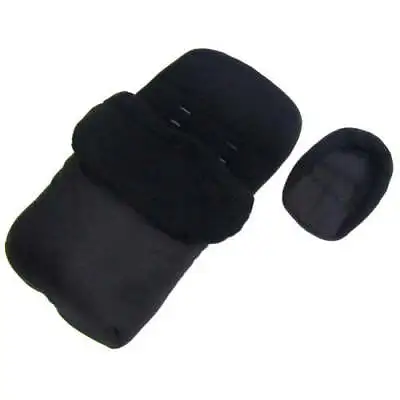 Deluxe 2in1 Universal Black Footmuff & Headhugger To Fit Mamas & Papas Voyage • £10.45