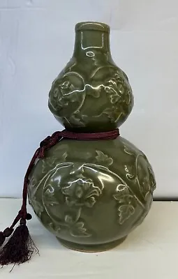 Chinese Antique Celadon Vase. Yuan Thru Ming. 11 1/4 Inches • $555