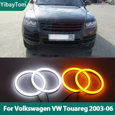 Cotton Turn Signal Light Halo Ring DRL LED Angel Eyes For VW Touareg 2003-2006 • $35.99