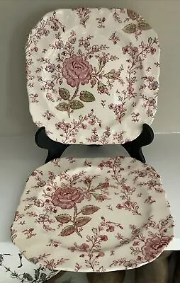 Vintage Johnson Brothers English Rose Chintz Salad Plates 7.5” Country Lot Of 2 • $12.90