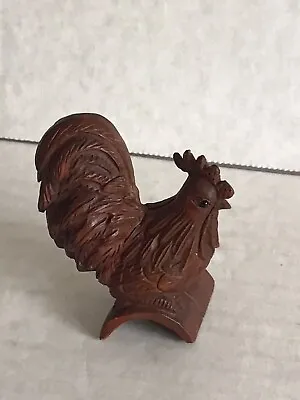 Japanese Netsuke “Rooster” Carved Wooden Figure For Self Confidence & Sexuality • £45