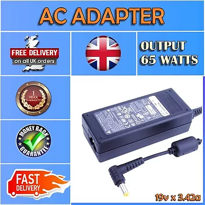 Replacement Delta For Packard Bell Hera Laptop Adapter 65W 19V 3.42A Charger • £13.29