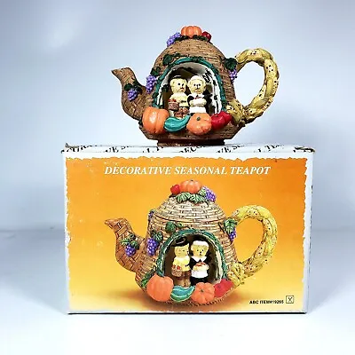 Thanksgiving Fall Harvest Decorative Seasonal Resin Molded 4  Teapot • $20