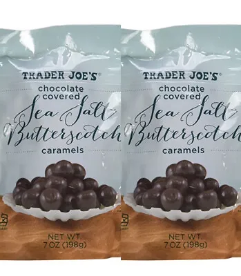 $15.70 • Buy 2 Packs Trader Joe's Chocolate Covered Sea Salt Butterscotch Caramels 7 Oz Each