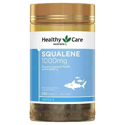 New Healthy Care Squalene 1000mg 200 Capsules HealthyCare Omega 3 • $24.49