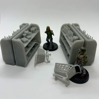 28mm Abandoned Grocery Store Set / Post Apocalyptic Tabletop Terrain Miniatures • £43.43