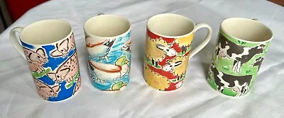 Dunoon Animal Farm Set Of 4 Mugs By Jane Brookshaw • £12