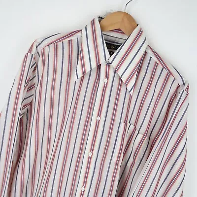 Vintage 70's Dagger Collar Mens Shirt Disco SZ  L/XL  (M9380) • £20.95