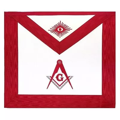 Masonic Regalia Master Mason Red Apron Embroidered Square And Compass With G • $30