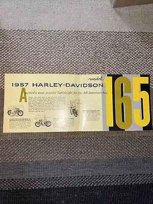 1957 Harley Davidson Motorcycle 165 Model Book Luxury Lightweight Good Condition • $37.99