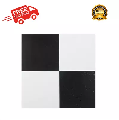 Nexus Self Adhesive 12-Inch Vinyl Floor Tiles 20 Tiles - 12  X 12  Black & Whi • $17.95