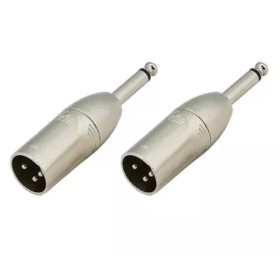 (2 Pack) High Quality 3-Pin XLR Male To 1/4  Mono Male Plug Audio Adapter - New • $8.99
