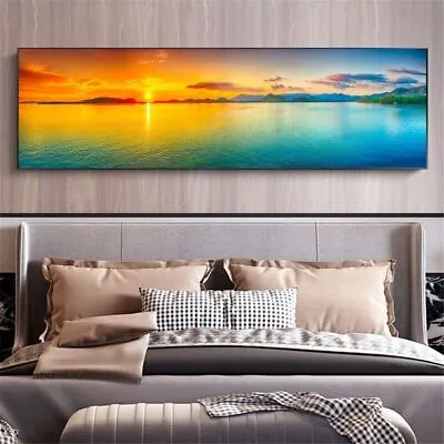 Landscape Posters Wall Picture Sea Sunset Canvas Painting Home Decor Prints Art • $11.39