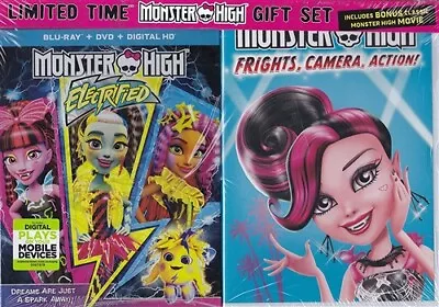 MONSTER HIGH NEW GIFT SET Electrified Blu-ray + DVD Frights Camera Action DVD • $19.98