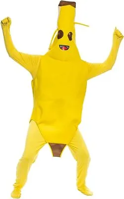 Adult Unisex Yellow Banana Peeled Costume Video Game Funny Halloween Cosplay • $39.95