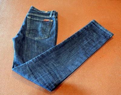 £17.50 • Buy 7 For All Mankind Made In Italy Ladies 'Roxanne' Slim Low Rise Blue Jeans 30/29