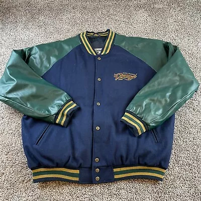 Vintage Steve And Barry’s Jacket EXTRA LARGE Blue Green Vintage Letterman • $39.99