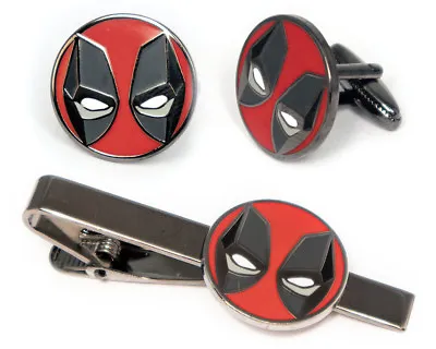 Deadpool Cufflinks X-Men Tie Clip Marvel Cuff Links Superhero Wedding Jewelry • $19.95