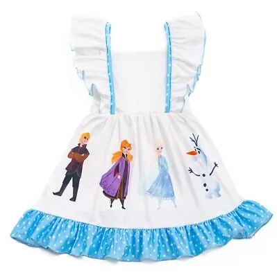 NEW Frozen Princess Elsa Ana Olaf Boutique Sleeveless Ruffle Dress • $16.99