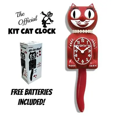 SPACE CHERRY RED LADY KIT CAT CLOCK 15.5  Free Batteries USA New Kit-Cat Klock • $69.99