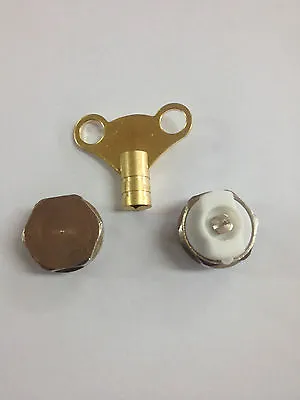 Directional Radiator Air Vent And Blanking Plug CP + Bleeding Key • £3.99