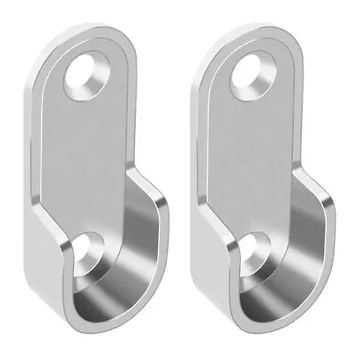 Oval Wardrobe Hanging Rail Rod End Bracket Support Silver Tone Pair U8C21147 • £3.91