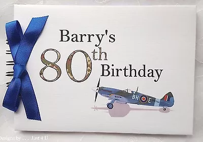 Personalised Spitfire Any Age Milestone Birthday Guest Book /photo Album  • £16.99