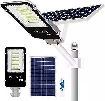 500W LED Solar Street Light Super Bright Dusk-to-Dawn Road Lamp+Pole+Remote • $99.99