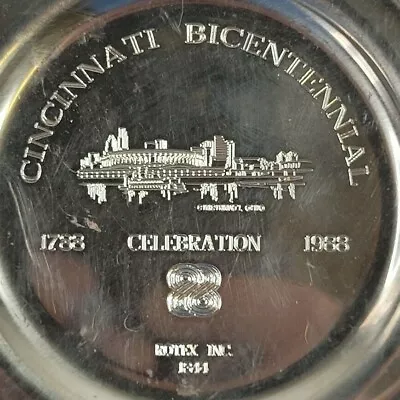 $39.99 • Buy 1988 Cincinnati Bicentennial Celebration Ashtray Coaster Rotex Woodbury Pewter