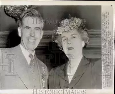 1944 Press Photo Henry Wallace And Wife Attend Democratic Convention In Chicago • $19.99