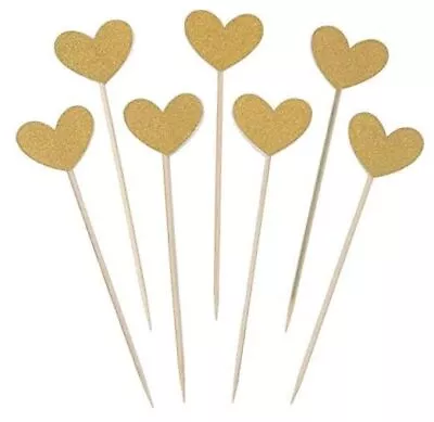 Confetti 40Pcs Heart Cupcake Toppers Sweet Love Theme Hearts Food Picks For  • $12.38