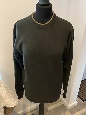 Mens Musto Round Neck Khaki Sweater Jumper Size S • £18