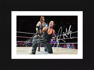 8X6 Mount UNDERTAKER & KANE Signed PHOTO Print Gift Ready To Frame WWE Wrestling • £7.49