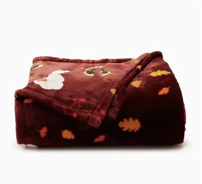 Disney Mickey Minnie Mouse Fall Autumn Oversized Plush Throw Blanket 60 X72” NEW • $36.54