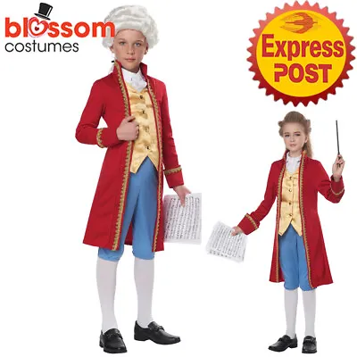 CK1748 Child Classical Composer Mozart Amadeus Book Week Music Dress Up Costume • $31.51