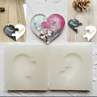 £2.99 • Buy Puzzle Heart Silicone Pendant Mold Jewelry Resin Necklace Mould Casting Craft