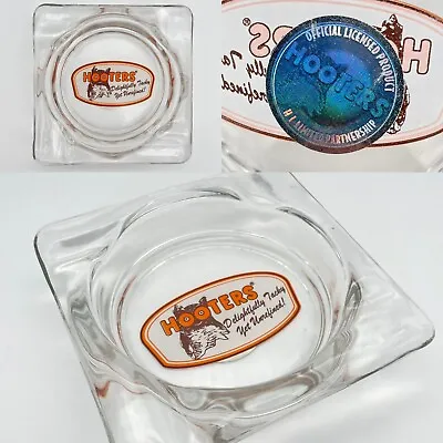 VTG Limited Edition Hooters Square Glass Screen Printed Ashtray Hologram Sticker • £33.70