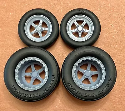 Resin 17/15 Scale Inch Weld S71 Drag Wheels With Cheater Slicks 1/24 1/25 • $17.99