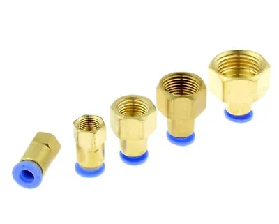 £4.29 • Buy 3/8  BSPT Female Thread 6mm 8mm 10mm Pneumatic Straight Fitting Push Fit Air Gas