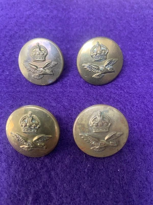 £5.99 • Buy 4 X WW2 23mm RAF Uniform Buttons. Kings Crown - Gaunt Makers.