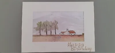 £1.80 • Buy Original Hand Painted Watercolour HAPPY BIRTHDAY Greeting Card Landscape