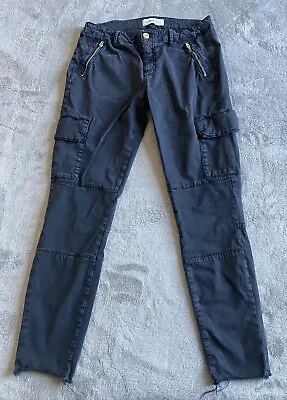 $21.25 • Buy Zara Cargo Pants Women's Size 8 Black Biker Designer