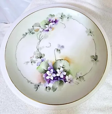 Vtg Signed Ginori Italy Handpainted Violets Flower Porcelain Plate 8.75 - A1 • $39.99