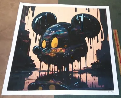UK Artist Chris Boyle Ltd Ed Art Signed OOP Giclee Print Floating Mickey Mouse 2 • $279.99