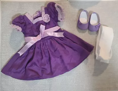 American Girl Doll Emily’s Holiday Purple Outfit Dress ONLY EUC RETIRED • $22