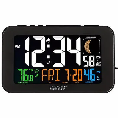 617-1485B La Crosse Technology Atomic Color Digital Alarm Clock USB - Open Box • $29.95