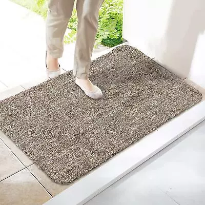 Super Absorbent Magic Door Mat Clean Step Washable Indoor Anti Slip Mat Brown • £8.95